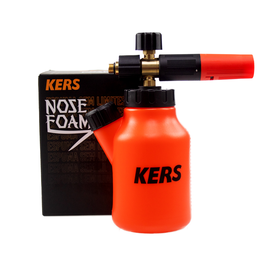 Canhão de espuma automóvel Nose Foam KERS 1L com doseador integrado para lavagem segura e espuma ativa profissional.