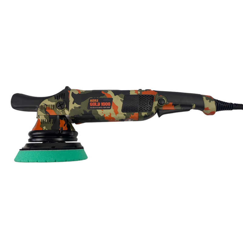 Polidora orbital Gold 1000 KERS 21mm e 1000W para polimento automóvel profissional com baixa vibração e elevada capacidade de corte.