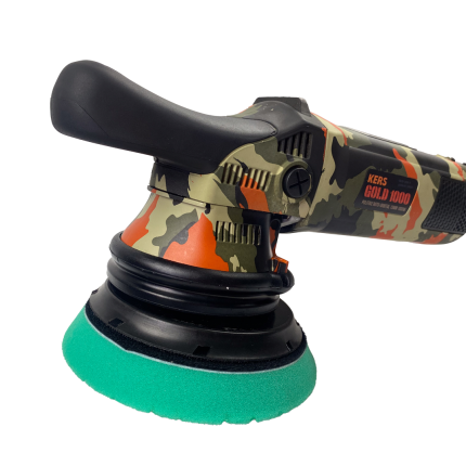 Polidora orbital Gold 1000 KERS 21mm e 1000W para polimento automóvel profissional com baixa vibração e elevada capacidade de corte.