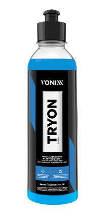Restaurador de plásticos automóvel Tryon 240ML Vonixx com tecnologia SiO2 para revitalizar, proteger e restaurar plásticos e borrachas.