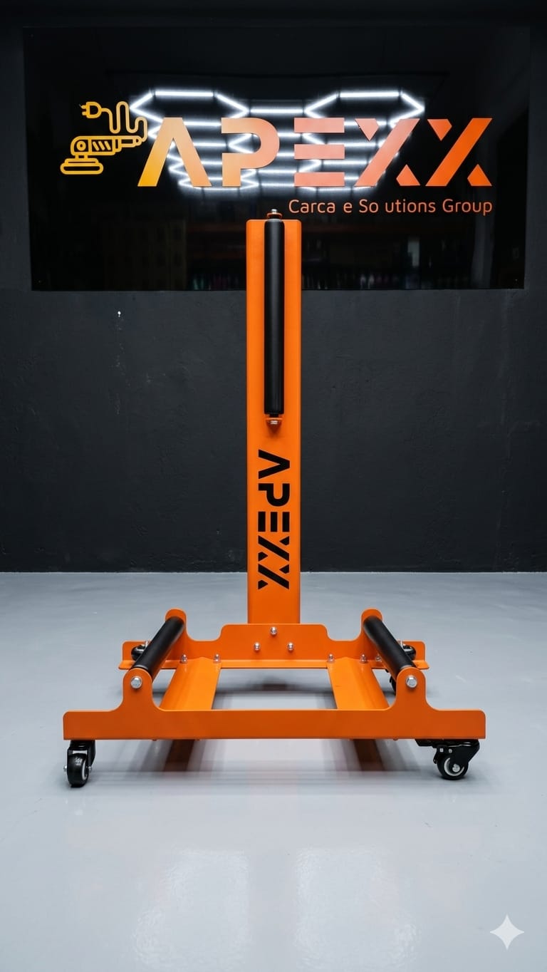 Suporte para limpeza de jantes KERS com rotação 360 graus para lavagem, polimento e manutenção profissional de rodas automóveis.