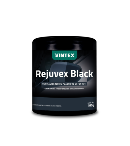 Revitalizador de plásticos externos Rejuvex Black 400g VINTEX VONIXX para renovar plásticos escuros e melhorar o acabamento exterior