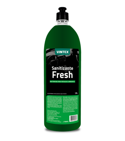 Sanitizante automóvel Vintex Fresh 1.5L VONIXX para desinfetar, reduzir odores e aromatizar interiores de veículos